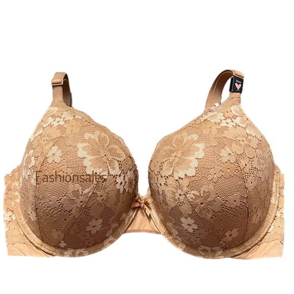 Victoria’s Secret Supersoft Body Perfect Shape Padded lace  bra Tan 32DDD - Picture 3 of 4
